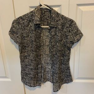 Ann Taylor silk button down short sleeve